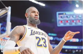  ?? MARK J. TERRILL / ASSOCIATED PRESS ?? Los Angeles Lakers forward LeBron James is the first 20-time All-Star in NBA history.