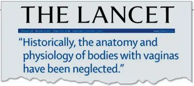  ?? ?? DIVISIVE: The Lancet front page with ‘gender-neutral’ language