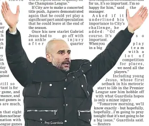  ??  ?? Pep Guardiola