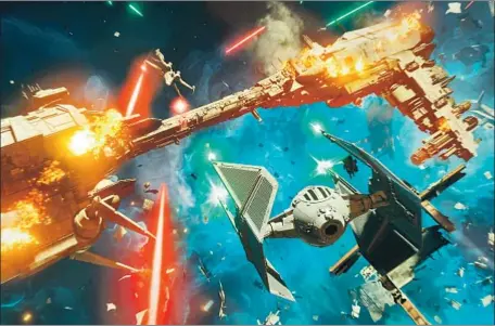  ?? Motive Studios / Electronic Ar t s ?? THE NEW GAME “Star Wars: Squadrons” puts the emphasis squarely on the space battles, and in that realm, it delivers big- time.