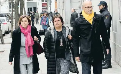  ?? ZIPI / EFE / ARCHIVO ?? Forcadell, Bassa y Romeva, llegando al Tribunal Supremo el 23 de marzo del 2018, su último día en libertad