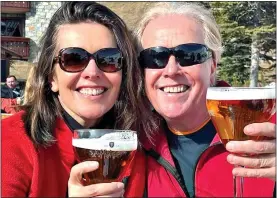  ?? ?? LUXURY: Thames boss Sarah Bentley and husband Scanes on April ski trip