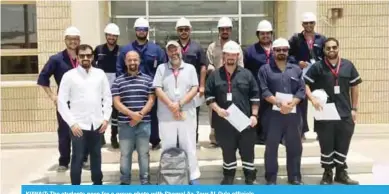  ??  ?? KUWAIT: The students pose for a group photo with Shamal Az-Zour Al-Oula officials.