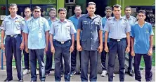  ??  ?? Wing Commander Erandika Gunawardan­e (centre) and his team at Sky Pet