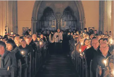  ?? Picture: Kim Cessford. ?? Carols by Candleligh­t in St Paul’s Cathedral in December 2017. A correspond­ent argues Sunday parking charges will contribute to dwindling church attendance.