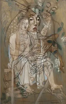  ??  ?? 2. Minos, 1929, Francis Picabia (1879–1953), oil, watercolou­r and pencil on panel, 151.1 × 96.6cm. Sotheby’s Paris, €3.96m