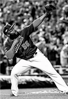  ?? JONATHAN NEWTON/THE WASHINGTON POST ?? The Nationals’ Fernando Rodney, 42, is the oldest active player in the majors.