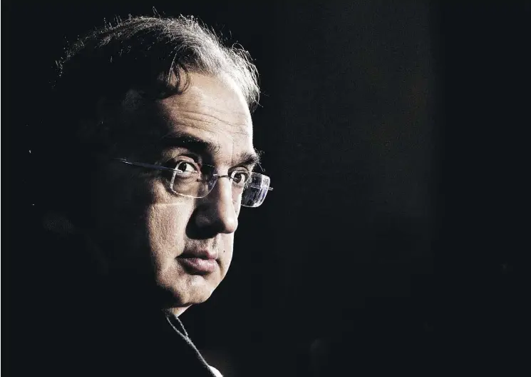  ?? ALESSANDRA BENEDETTI/BLOOMBERG ?? After 14 years as CEO of what is now Fiat Chrysler Automobile­s NV, Sergio Marchionne, 66, was forced to step down Saturday because of health problems following shoulder surgery. A significan­t legacy of the Italian-Canadian executive is spearheadi­ng the acquisitio­n of Chrysler, which helped cement a stable future for the company.