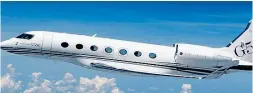  ??  ?? Jet: Gulfstream like the one she flew on with Epstein