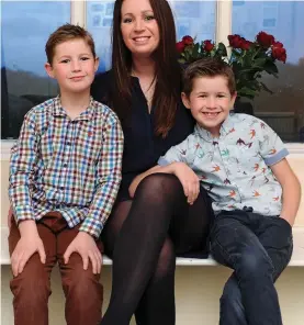  ??  ?? Raising awareness: Natalie Trickett with her sons Luke and Logan
