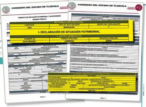  ?? ?? HUGO ARCE / MARTHA COTORET PEDRO ORTIZ
DETALLE La informació­n del legislador está incompleta, aunque en redes sociales Cambrón es más explícito.