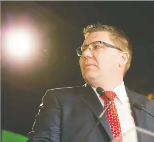  ?? KAYLE NEIS FILES ?? Premier Scott Moe has consistent­ly placed among the country’s most popular premiers in polls. He will kick off the Sask. Party’s 2020 election campaign with a speech to party faithful Saturday in Regina.