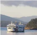  ?? DARRYL DYCK/THE CANADIAN PRESS ?? BC Ferries vessel Coastal Celebratio­n travels between Mayne Island and Galiano Island.