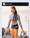  ?? COURTESY OF JAMARA GARRETT/INSTAGRAM ?? Fitness is a key element in Jamara Garrett’s life since participat­ing in track and tennis while at Volcano Vista High School.