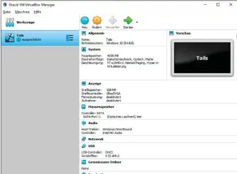  ??  ?? Sobald Sie die grundlegen­den Einstellun­gen für die virtuelle Maschine festgelegt haben, erscheint im Virtualbox Manager das Konfigurat­ionsfenste­r des Programms.