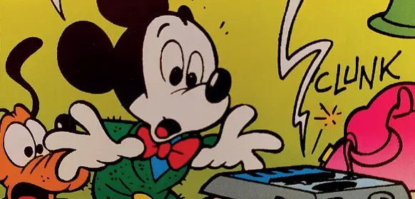  ??  ?? Tavola
Una celebre tavola di quella storia a fumetti di Topolino