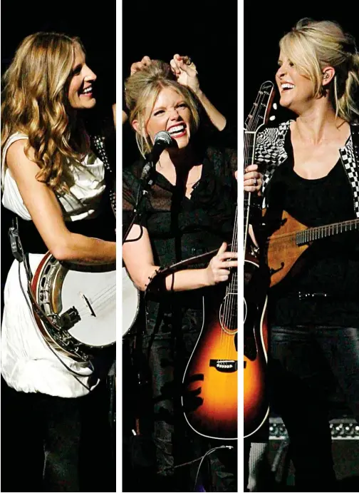  ?? File/ Associated Press ?? The Dixie Chicks Emily Robison (left), Natalie Maines and Martie Maguire perform in Los Angeles in 2007.