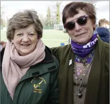  ??  ?? Daphne Hall, former president of Leinster Hockey, with Audrey Collins.