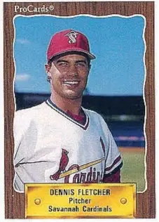  ?? COURTESY IMAGES ?? Dennis Fletcher’s 90-plus mph fastball and a sharp-biting slider helped him record 15 saves as a reliever with the Class-A Savannah Cardinals in 1990.