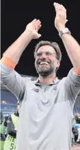  ??  ?? Applause all round: Jurgen Klopp hails the Liverpool fans