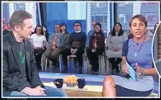  ??  ?? DEFIANT Liam Neeson interviewe­d by Robin Roberts yesterday
