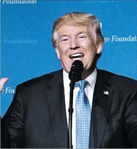  ?? MANDEL NGAN/GETTY-AFP ?? President Donald Trump speaks about tax reform at the Heritage Foundation last week.