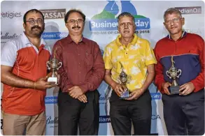  ??  ?? Runner Up Team – Venkataram­ana J, Venkat B and Srinivasan V with H Karnan of IOCL