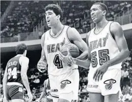  ?? STAFF FILE PHOTO ?? A 1988 photo of Rony Seikaly and Billy Thompson. “Thirty years? It’s hard to count that many numbers ... and know I was the first player picked for that team,” Thompson said.