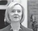  ?? FRANK AUGSTEIN/AP FILE ?? “I was not given a realistic chance to enact my policies by a very powerful economic establishm­ent, coupled with a lack of political support,” former British Prime Minister Liz Truss wrote in an article for the Sunday Telegraph newspaper.
