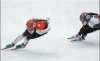  ?? XINHUA ?? China’s Zhang Chutong in action during the women’s 1,000m event at last weekend’s ISU short-track speed skating World Cup meet in the Netherland­s. Zhang finished second.