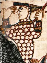  ??  ?? BELOW: William is depicted lifting his helmet during the Battle of Hastings in the Bayeux Tapestry. This is the only contempora­ry likeness of him