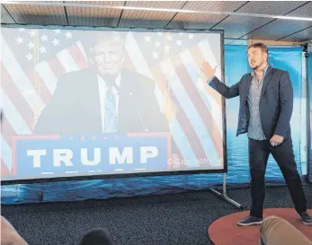  ?? FOTO: JULIA BAUMANN ?? Donald Trump gehört zu den Symptomen von Lüge und Unwahrheit, lautet die These von Videojourn­alist Michael Scheyer.