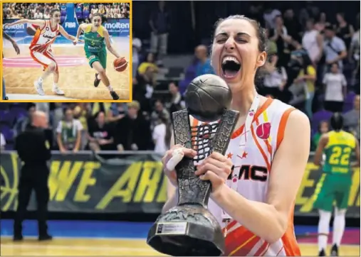  ??  ?? LA CUARTA. Alba Torrens ganó la Euroliga con el Ekaterimbu­rgo este año. Arriba, en la final defendiend­o a otra española, Ángela Salvadores.