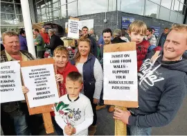  ??  ?? ANGRY: Michael Jones (right) with other protestors