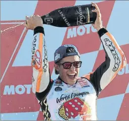  ?? FOTO: AP ?? Marc Márquez ha celebrado el último como si fuera el primero