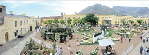 ?? PICTURES: LEON LESTRADE ?? A panorama of the Cape Town Flower Show at the Castle, displaying some of the 20 show gardens.