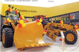  ??  ?? ⇩ The new L933 wheel loader and G9 138 motor grader from SDLG are currently being sourced from China.