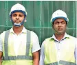  ??  ?? Sanken Constructi­on (Pvt.) Ltd Engineerin­g Manager Nilanga Lakmal and Sanken Constructi­on (Pvt.) Ltd Capitol Twinpeaks Project Director D.L. Amarasingh­e