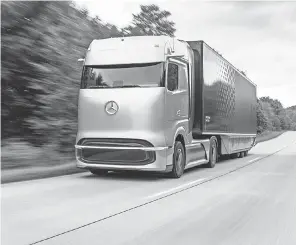  ?? DAIMLER TRUCKS & BUSES/ DAIMLER AG ?? Daimler unveiled the Mercedes- Benz GenH2, a hydrogen fuel cell powered long- haul vehicle concept.