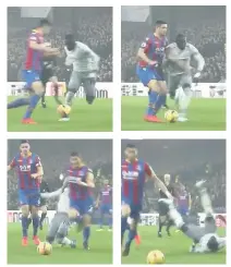  ??  ?? FALL GUY Niasse goes down after tangling with Scott Dann