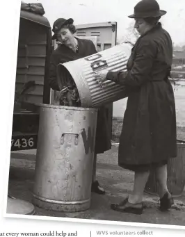  ??  ?? WVS volunteers collect bones for salvage in the rural district of East Kesteven