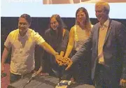  ??  ?? Danish Embassy cultural affairs officer Louie Angelo Cruz, actress Mercedes Cabral, Film Developmen­t Council chairwoman Mary Liza Diño and Danish Ambassador to the Philippine­s Jan Top Christense­n join hands to launch the 2nd Danish Film Festival at...