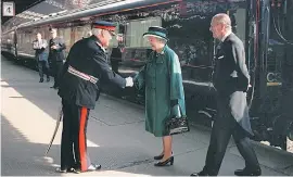  ??  ?? The Queen and Prince Philip prefer to use the train on royal visits