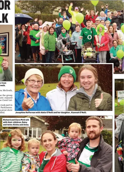  ??  ?? Josephine Heffernan with Adele O’Neill and her daughter, Alannah O’Neill.
Richard and Ciara McGrath with their children, Daisy and twins Alisha and Anna.