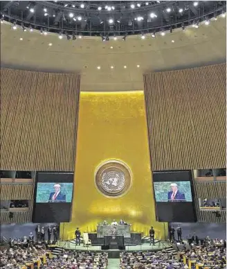  ??  ?? REUNIÓN. El presidente Donald Trump habla en la ONU, en septiembre de 2019. Esta vez será virtual.