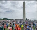  ?? ASSOCIATED PRESS ?? People participat­e in the second March for Our Lives rally in support of gun control in front of the Washington Monument Saturday in Washington.