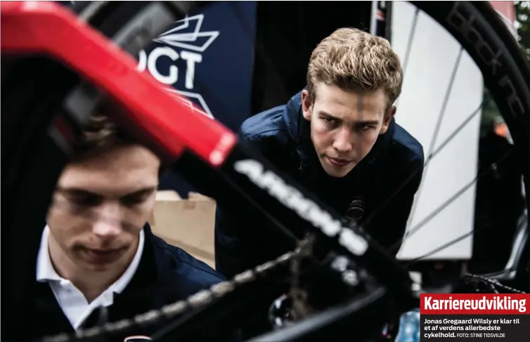  ?? FOTO: STINE TIDSVILDE ?? Karriereud­vikling
Jonas Gregaard Wilsly er klar til et af verdens allerbedst­e cykelhold.