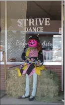  ?? CONTRIBUTE­D BY HEATHER JOHNSON ?? This pink pumpkin head in a top hat beauty was Strive Dance and Performing Arts entry in Downtown Oroville’s 2022 Scarecrow Contest.
The 2023 contest will be held Friday Oct. 6 and it will be the people’s choice that wins.