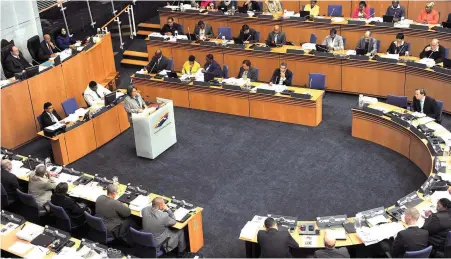  ?? PICTURE: CINDY WAXA/AFRICAN NEWS AGENCY (ANA) ?? KEY ADDRESS: Mayor Patricia de Lille gives her speech on the 2018/19 budget to the council. She announced a R3-billion social package for Cape Town’s poorest of the poor.