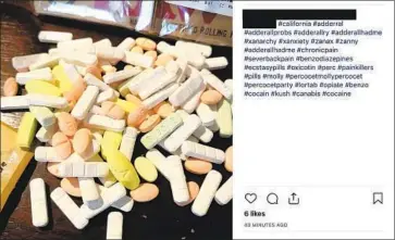  ??  ?? PHARMACEUT­ICAL companies are allowed to promote their brands on social media, but the process is highly regulated by the FDA. This image of prescripti­on drugs has its identifyin­g informatio­n redacted.